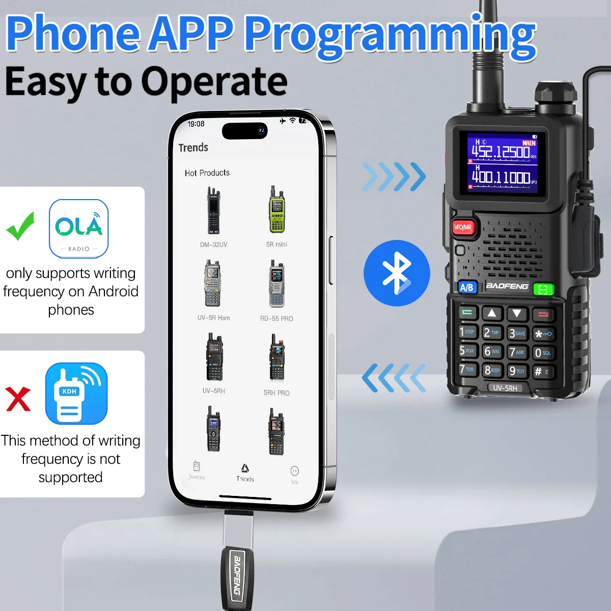Adaptador de Cable de programación USB Walkie Talkie tipo C, convertidores de Cable Universal USB a tipo C para PC, portátiles, transferencia de datos de teléfono - imagen 3