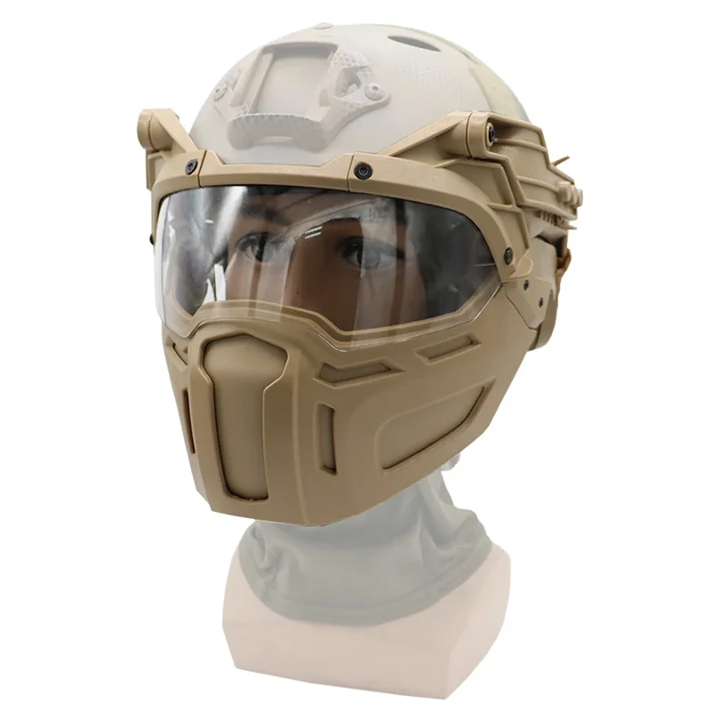 Nuevo casco táctico rápido media máscara facial con gafas abatibles caza Airsoft Cs juego Paintball máscara casco accesorios equipo