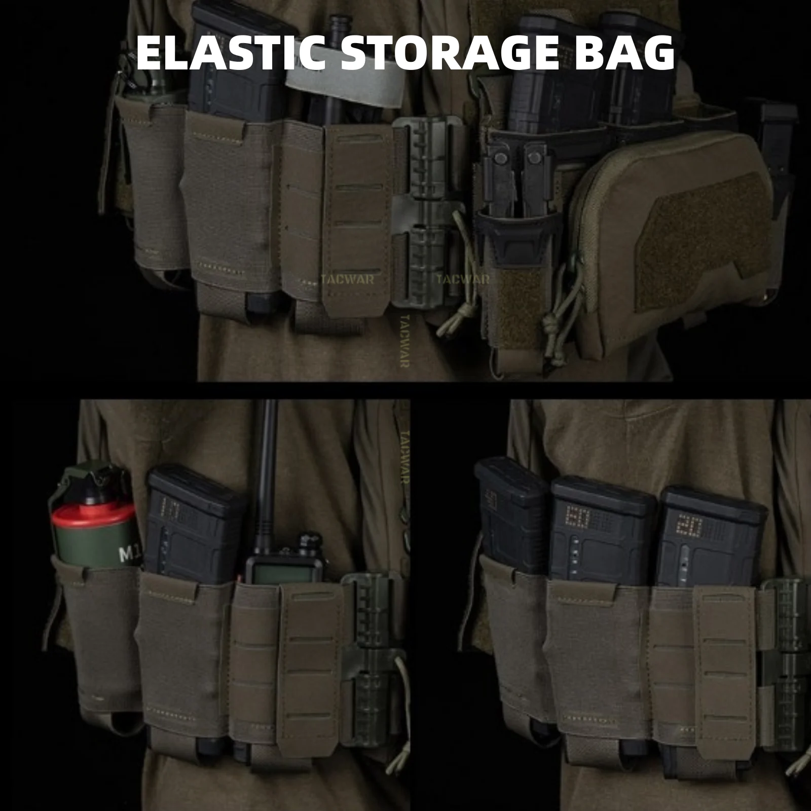 Soporte de placa secundaria de K-Z con bolsa Triple Mag 556, chaleco táctico con correa de hombro y cintura de liberación rápida ajustable para Airsoft - imagen 5