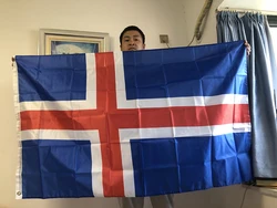 SKY Bandera Islandia poliéster Cruz Roja azul islaza