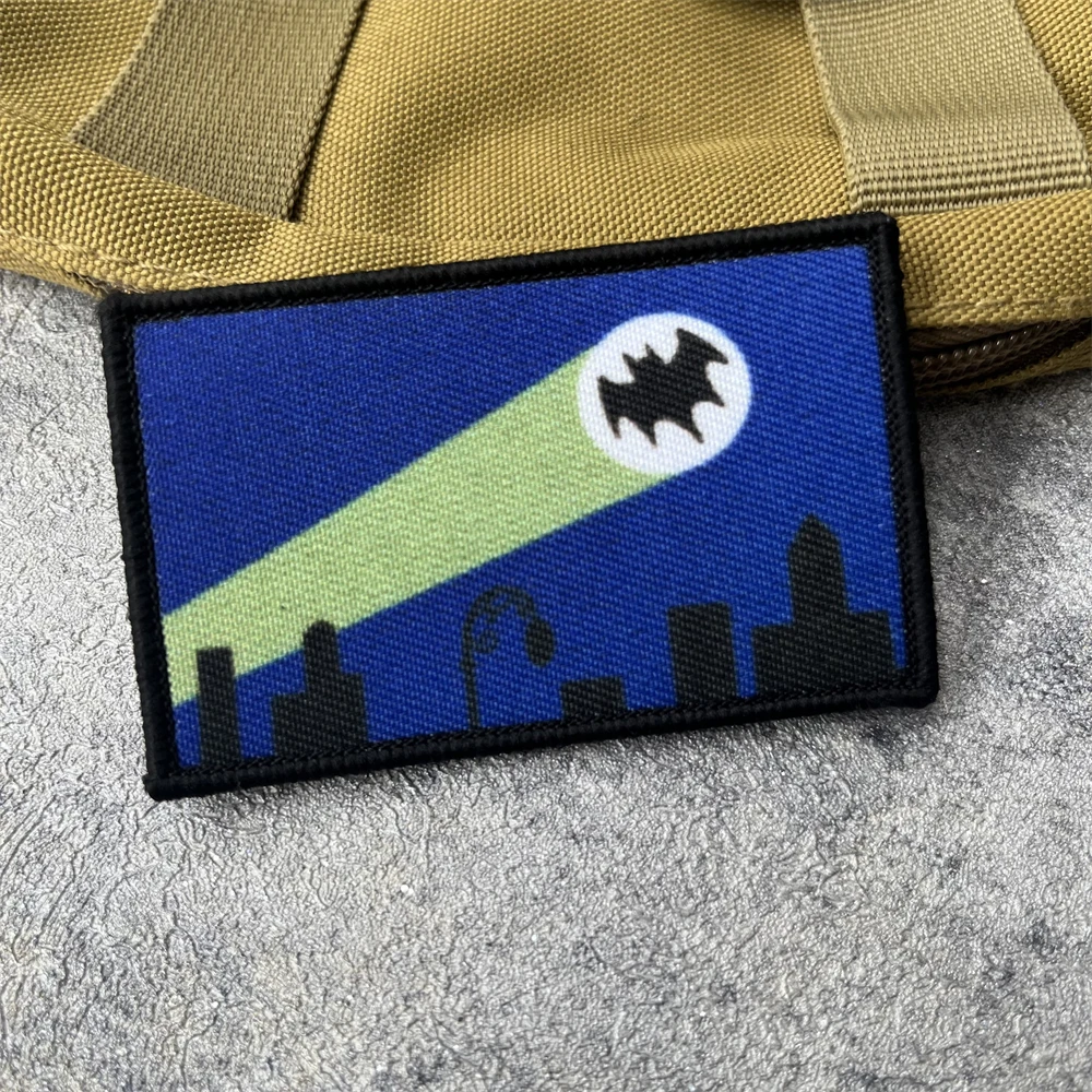 Parche de gancho y bucle impreso "Signal de murciélago", emblema táctico, insignia de moral militar, brazalete, ropa, pegatinas para mochila - imagen 4