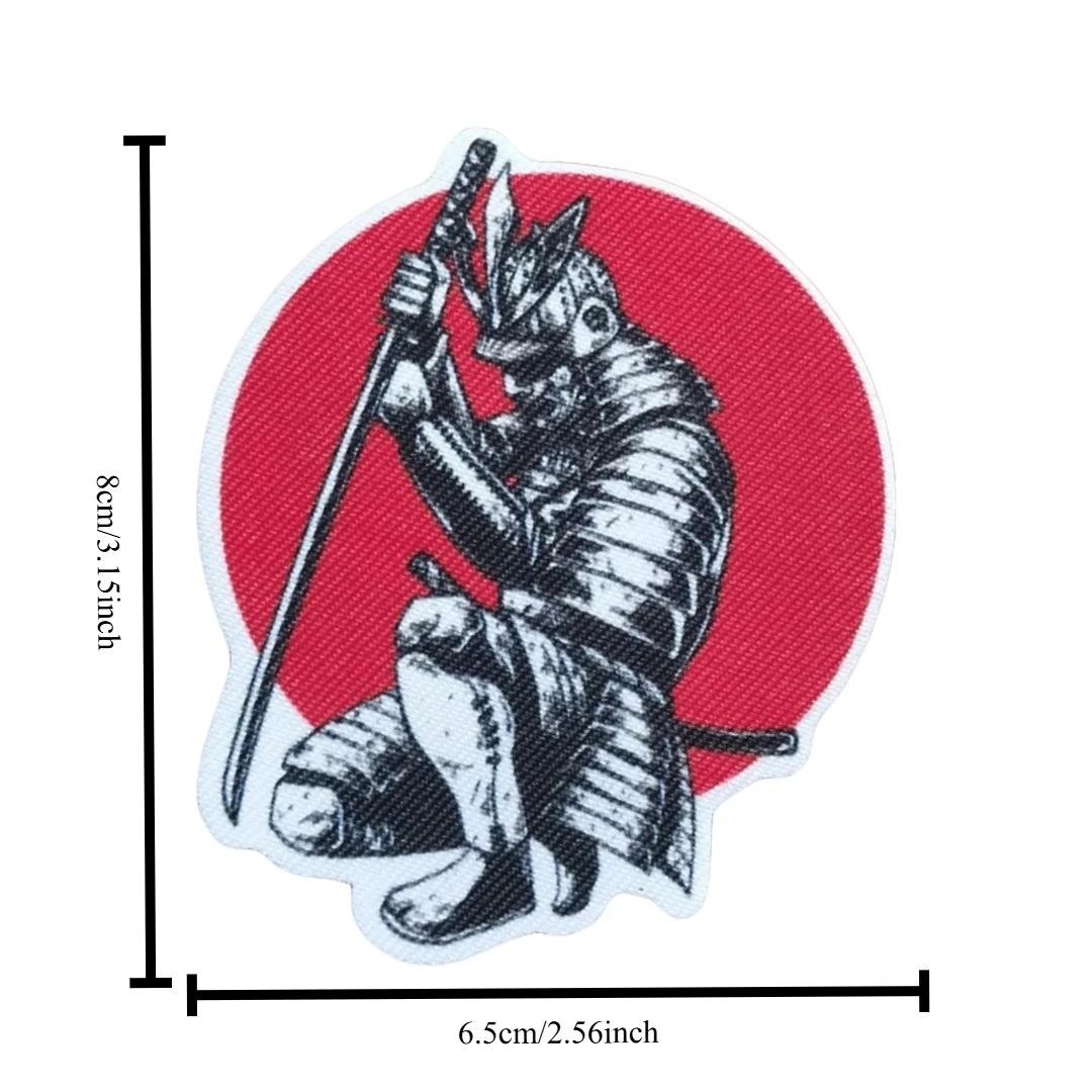 Parches tácticos del samurái y el moral del sol para ropa, parche de gancho y bucle, insignia militar, brazalete, pegatinas para mochila - imagen 2