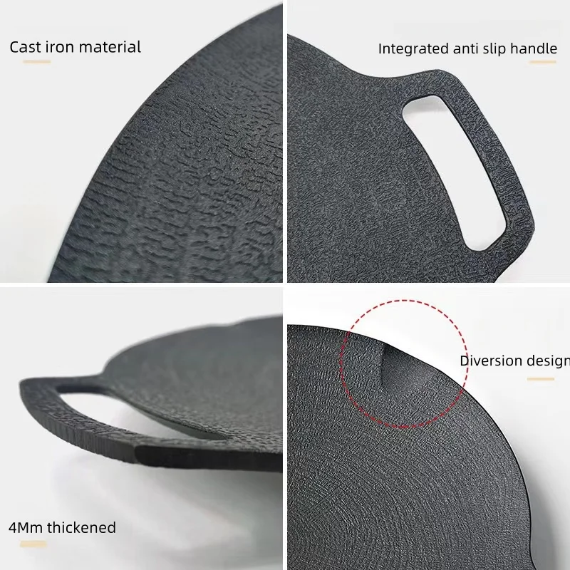 Sartén antiadherente para parrilla de barbacoa al aire libre, bandeja para hornear, placa para parrilla Roastig coreana, equipo de Camping - imagen 3