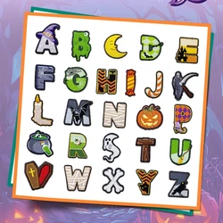 Parche velcro Halloween letras calabaza fantasma DIY bordado
