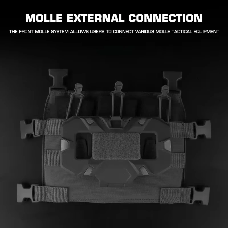 Placa Triple Mag serie MOLLE R con hebilla de liberación rápida para portador de placa de PC y accesorios de caza con aparejo de pecho - imagen 5