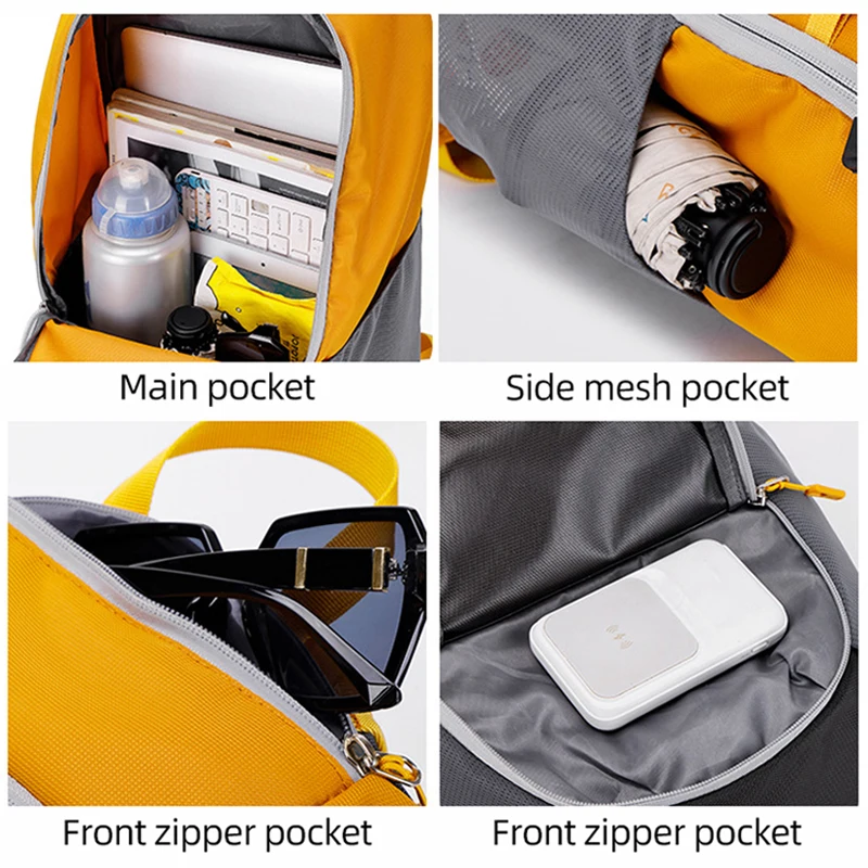 Mochila de escalada para deportes al aire libre, viaje, senderismo, ciclismo, bolsa de almacenamiento grande con cordón, mochila para libros para ordenador portátil para estudiantes para la escuela - imagen 3