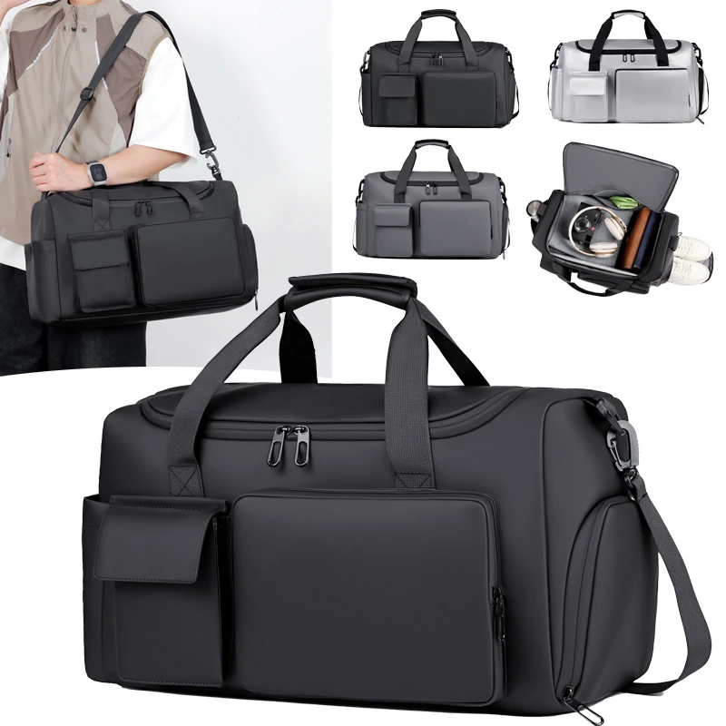 Bolsos de mano para Yoga, gimnasio, Fitness, zapatos húmedos secos, bolsillo, viaje, Camping, bolso cruzado, deportes al aire libre, almacenamiento de Entrenamiento de natación, lona para hombres - imagen 2