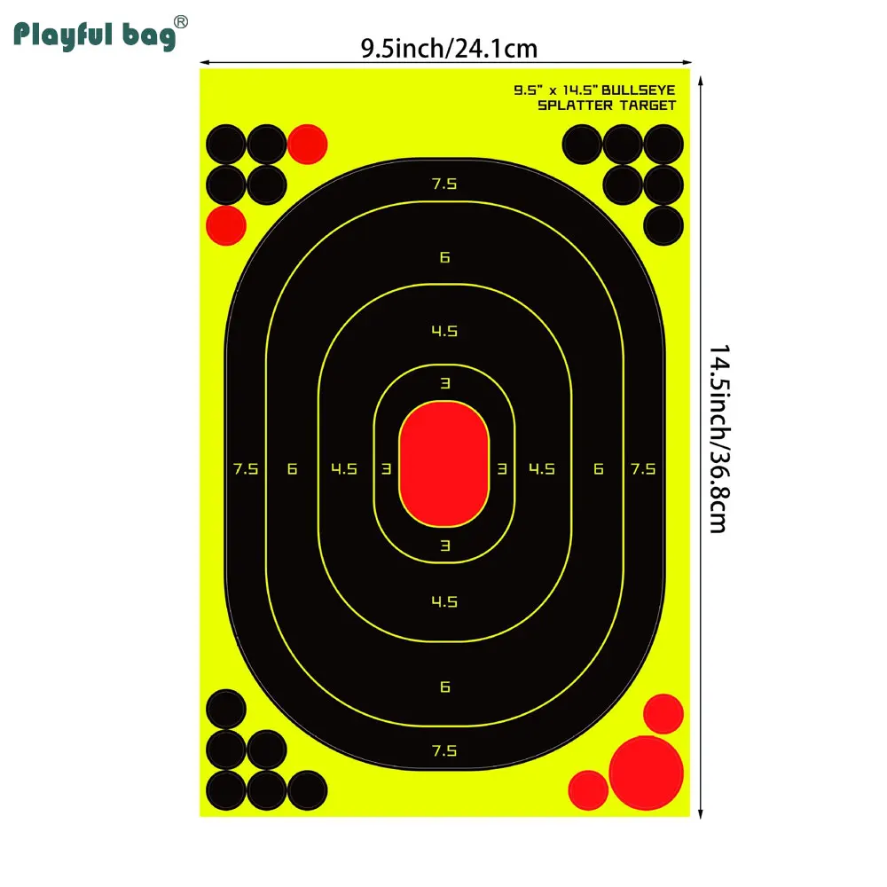 Pegatina de objetivo amarilla contra salpicaduras de 9,5x14,5 pulgadas, práctica de caza, adhesivo para salpicaduras, adiestramiento de tiro al aire libre, venta al por mayor AQB178 - imagen 4