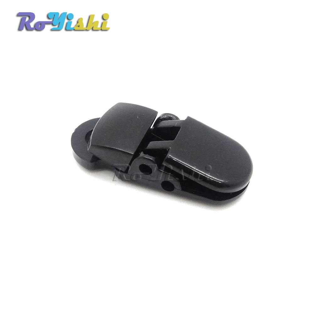 10 unids/pack 7*5mm agujero plástico tarjeta de identificación nombre etiqueta titular insignia Clip negro para cordón - imagen 5