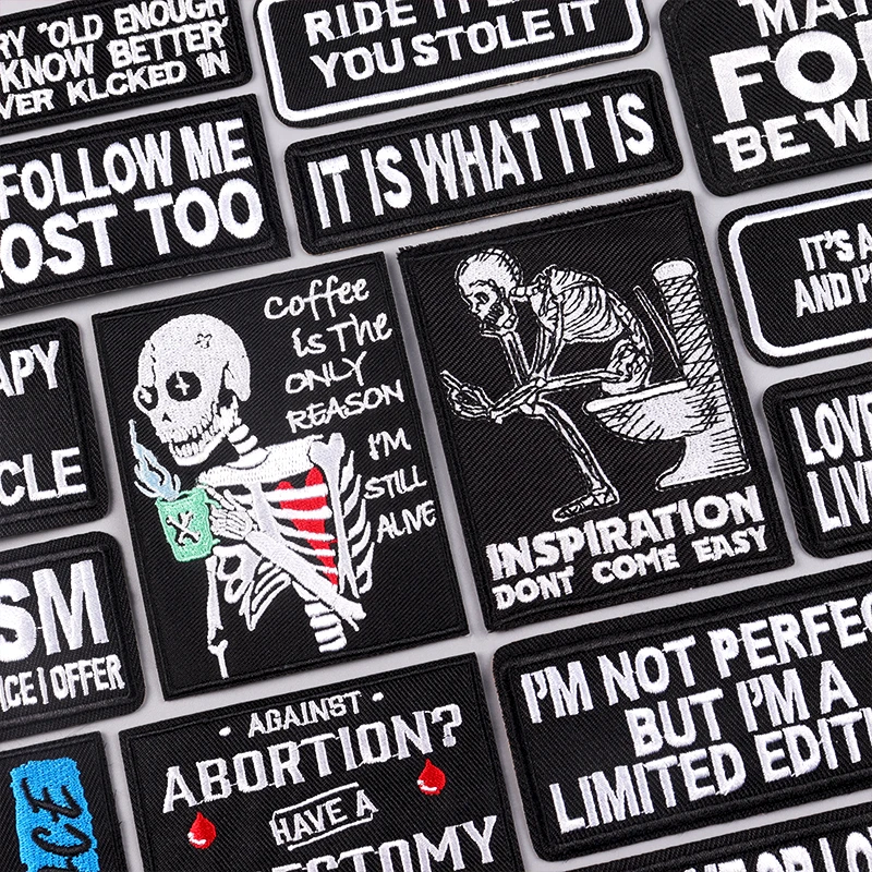 Parche con letras para planchar, parches termoadhesivos para ropa, eslogan proverbio, bordado, insignias adhesivas - imagen 2