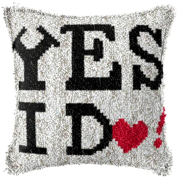 Kits de gancho de pestillo de serie romántica para esposa y marido, paquete de materiales de almohada DIY, segmento de lana gruesa, almohada bordada - imagen 4