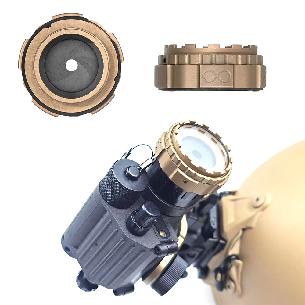 Protector de lente NVG PVS-14 de aluminio CNC, diafragma ajustable