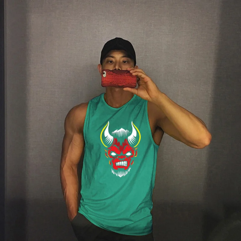 Chaleco transpirable de secado rápido para hombre, Camiseta holgada informal con estampado de dibujos animados, para deportes al aire libre, entrenamiento, correr - imagen 4