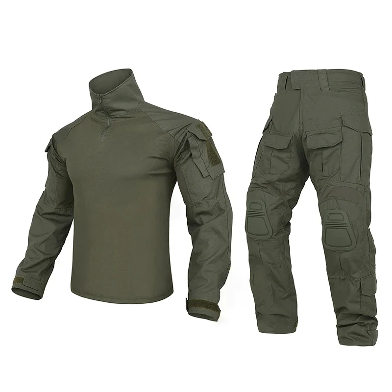 Conjuntos de uniformes de combate táctico para caza al aire libre, camisa y pantalones de camuflaje Gen3, Kit de almohadillas, ropa elástica Ranger Green Traning para hombre - imagen 2