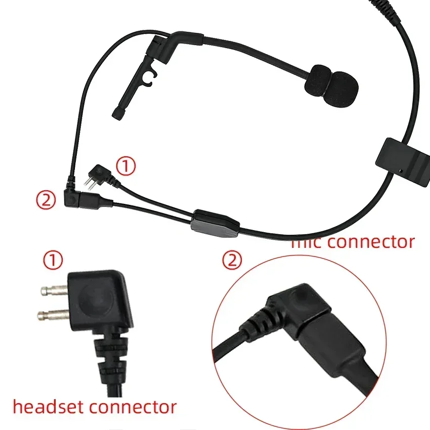 Adaptador de auriculares walkie-talkie táctico COM, Kit de línea Y con micrófono táctico 94 Ptt y auriculares Comtac para auriculares tácticos COMTA - imagen 5