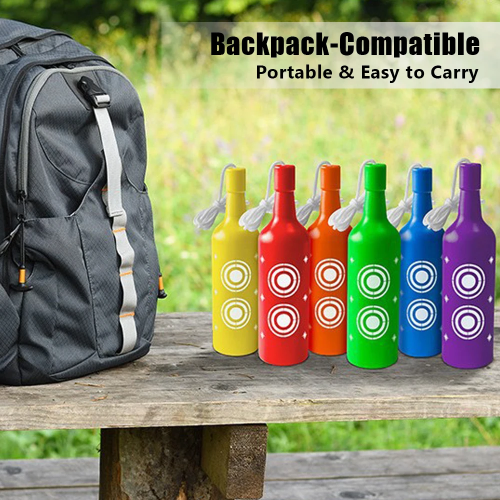 Botellas de plástico para tiro, objetivos de reinicio para rango de tiro con cuerda, entrenamiento de puntería, práctica de tiro, 6 uds. - imagen 3