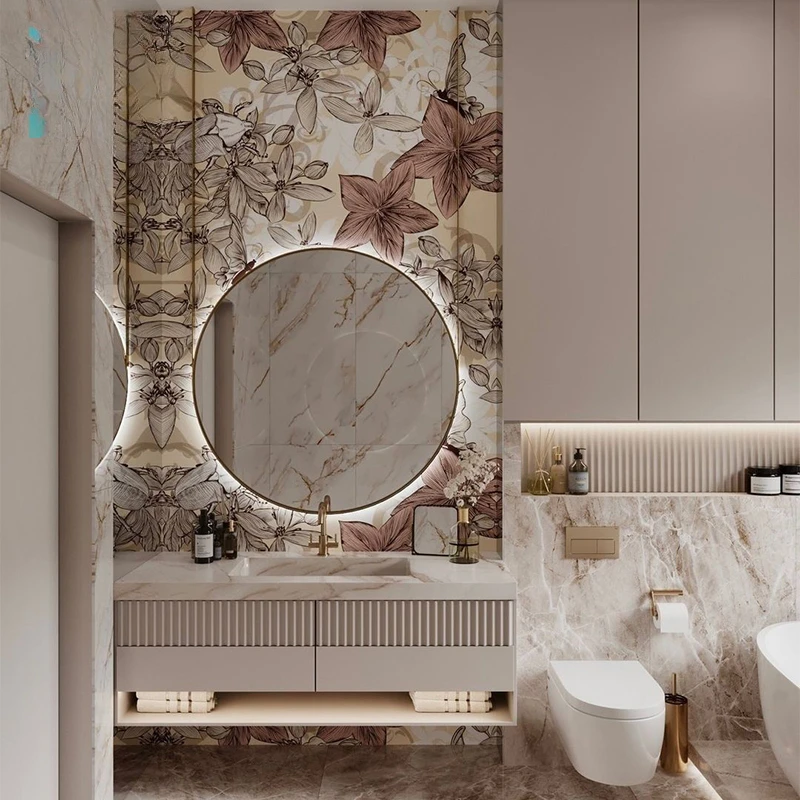 Cream Wind online-armario de baño de celebridades, moderno, sencillo y lujoso para lavarse las manos, piscina de cara, soporte de baño - imagen 2