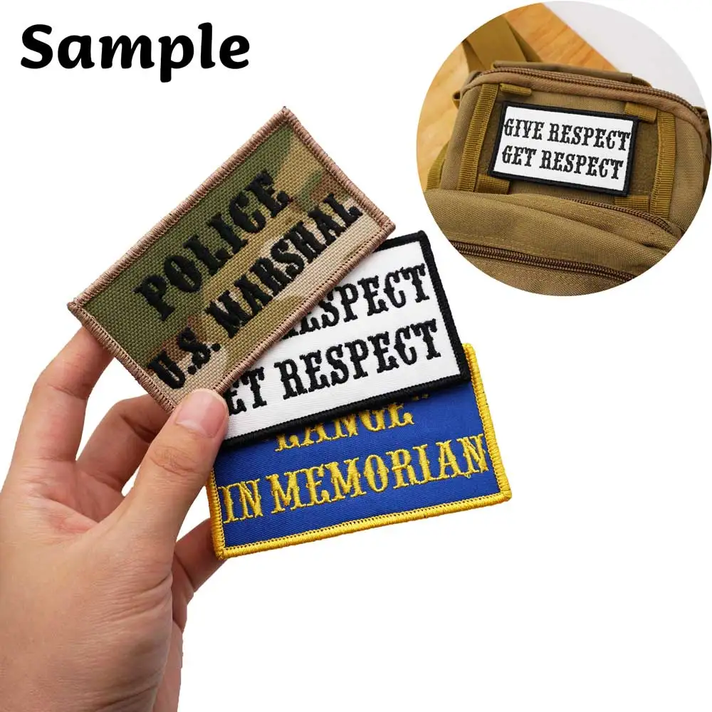 Parche bordado con nombre personalizado con dos líneas de texto para mochila de ropa, con respaldo de gancho o planchado - imagen 4