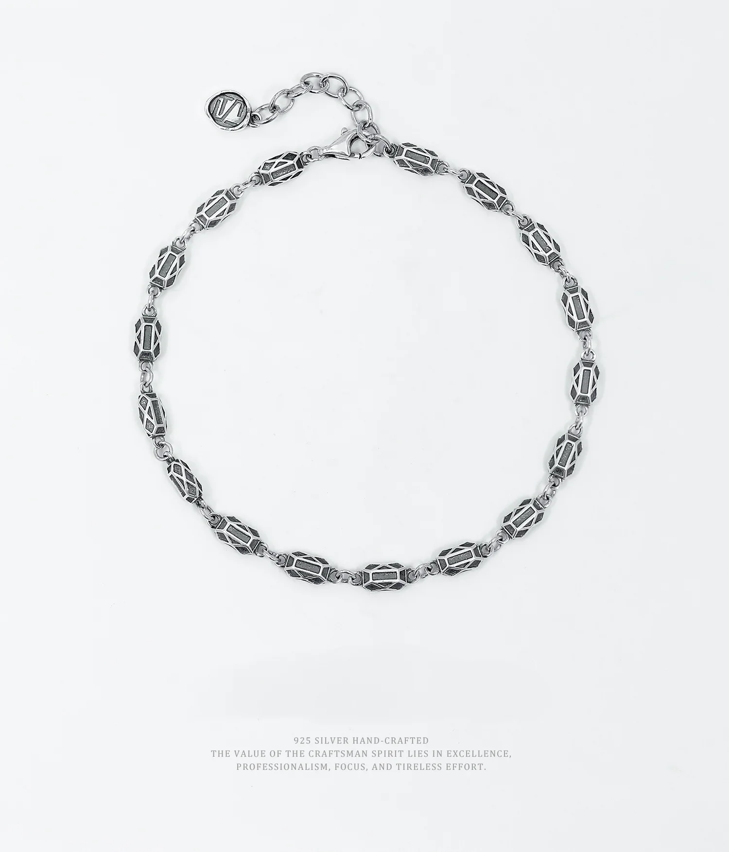 Pulsera de plata rota para hombres y mujeres, adornos de mano de plata pura S990, sentido de alto grado para hombres y mujeres - imagen 3