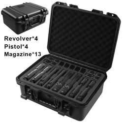 Estuche táctico para pistola para múltiples pistolas, carcasa dura impermeable para pistola, caja de pistola de gran capacidad, estuche de almacenamiento para revistas
