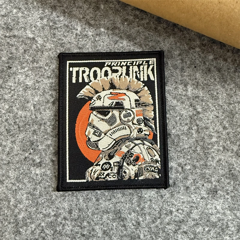 TROOPUNK-insignia tejida con gancho y bucle Z Sparta, brazalete de moral con personalidad, parche táctico, accesorios para mochila al aire libre, pegatinas - imagen 4