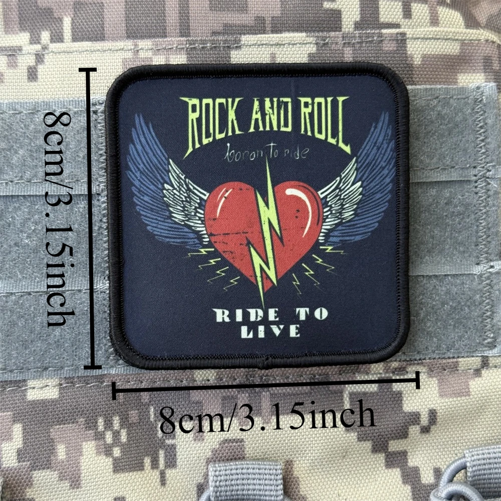 Insignia de moral impresa divertida de Rock, emblema militar, brazalete táctico personalizado, gancho y bucle, ropa, mochila, accesorios, pegatinas - imagen 4