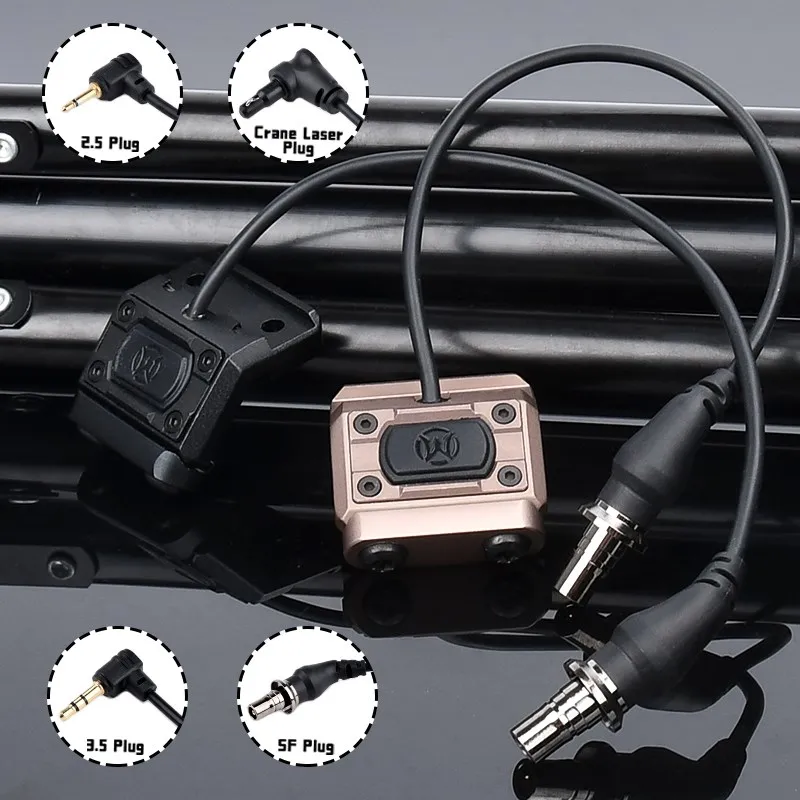 Enchufe táctico de grúa, interruptor de presión de 2,5 MM, 3,5 MM, botón caliente SF para M300M600 Surefir, linterna Wadsn PEQ15 OGL, riel láser de 20MM - imagen 2