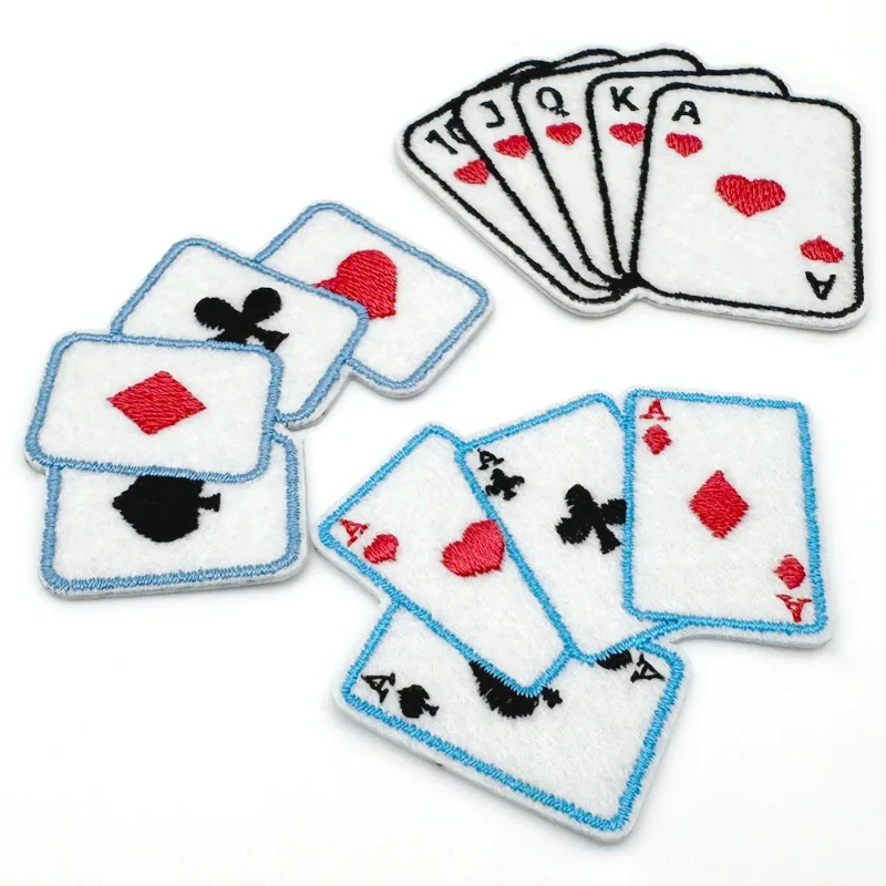 Parches de calavera Punk Joker para ropa, parches para planchar de póker para ropa, insignias de apliques a rayas para ropa, parche bordado - imagen 5