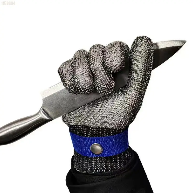 Guantes de seguridad laboral de acero inoxidable, anticorte y antiraspado, alambre de acero, corte y procesamiento de carne de mariscos, protección de manos - imagen 2