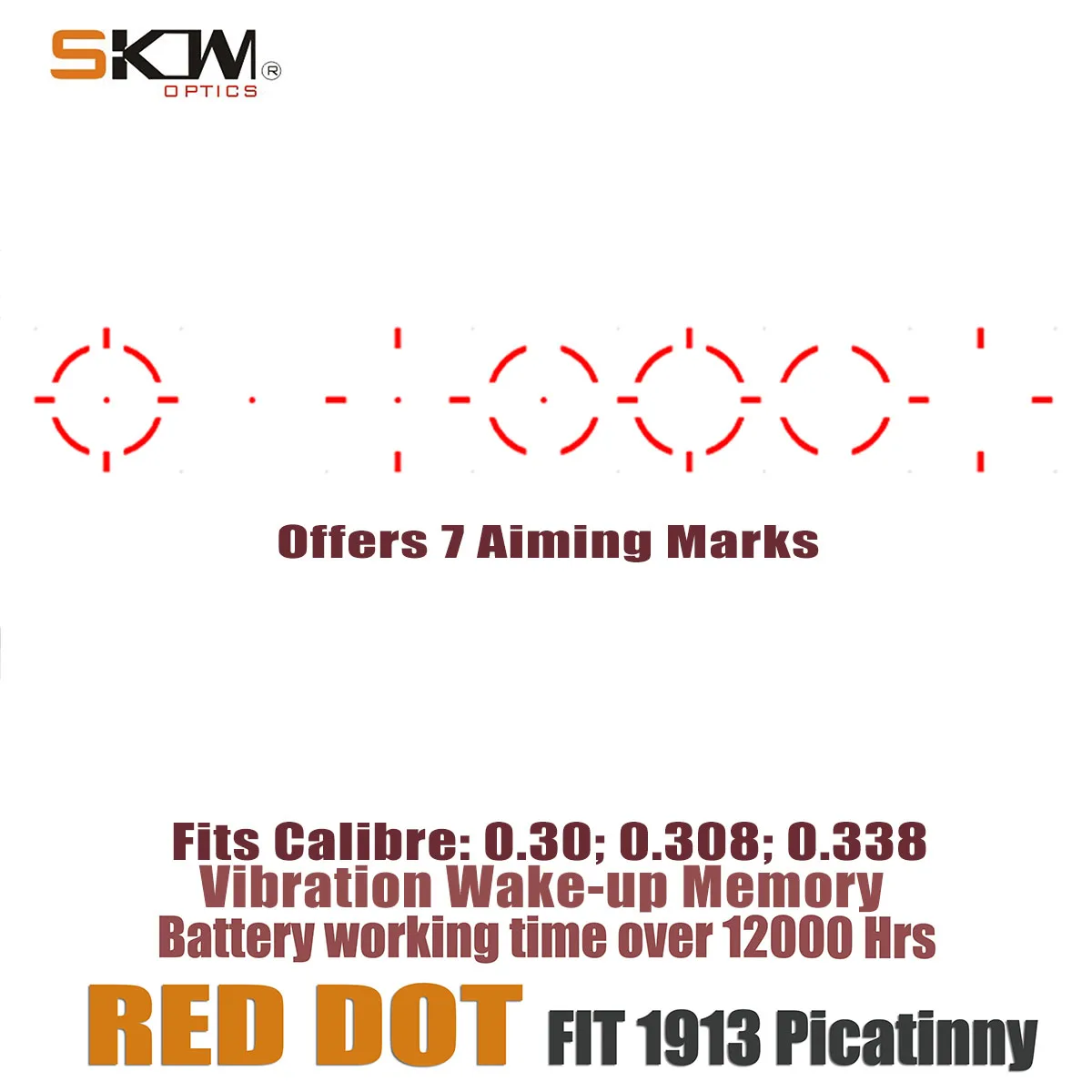 Alcance táctico AK, 2 puntos rojos MOA 1x21, mira óptica SKWoptics AR - imagen 3