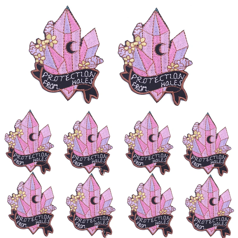 Prajna-Parches bordados de flores de cristal para ropa, 10 piezas, termoadhesivos, apliques de dibujos animados, pegatina para ropa