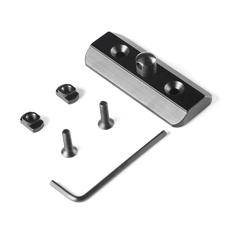 El soporte de aluminio del perno prisionero del adaptador MLOK incluye 4 tuercas en T, 4 tornillos y 1 llave compatible con Harris para la caza - imagen 4