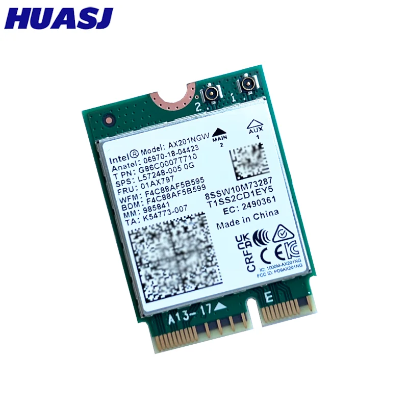 Wi-Fi inalámbrico de doble banda de 2400Mbps 6 Intel AX201 para Bluetooth 5,0 NGFF Key E CNVio 2 tarjeta Wifi AX201NGW 2,4 Ghz/5Ghz 802.11ac/ax - imagen 5