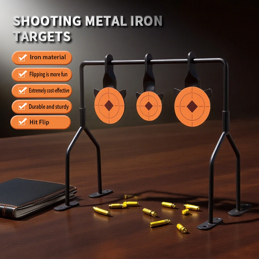 Accesorios de práctica de puntería para entrenamiento de tiro de caza al aire libre, carillón de viento, objetivo de Metal giratorio - imagen 3