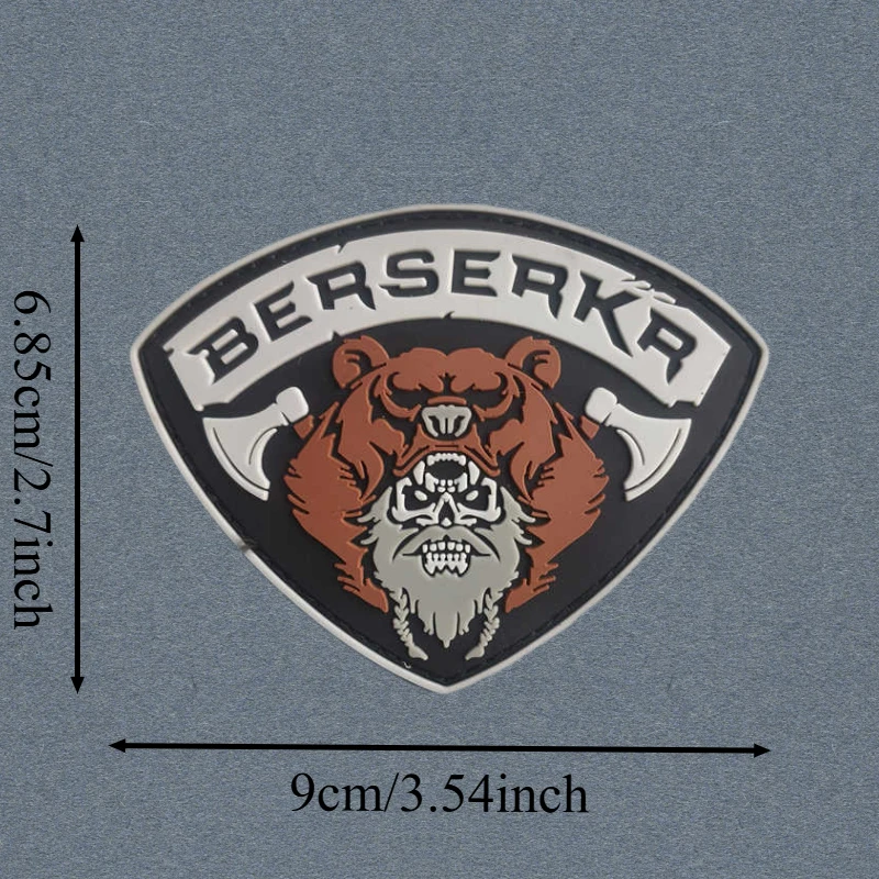 Parche de PVC 3D "Axeman Bear", chaleco táctico, sombreros con gancho y bucle, insignia de moral, mochila, pegatinas decorativas, parches para brazalete para ropa - imagen 3