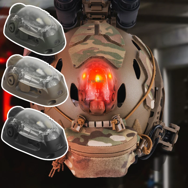 Luz táctica para casco, luces de señal de seguridad de supervivencia estroboscópicas IR para ciclismo al aire libre, rojo/verde/azul/blanco/IR, lámpara LED Flash para cascos