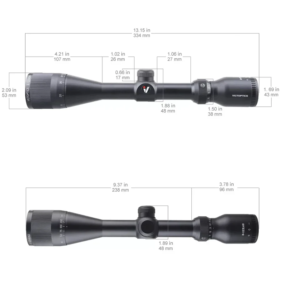 Victoptics-mira telescópica SFP 3-12X40, equipo Airsoft, campo de visión más amplio, adquisición de lunettes de caza, mira objetivo rápida - imagen 4