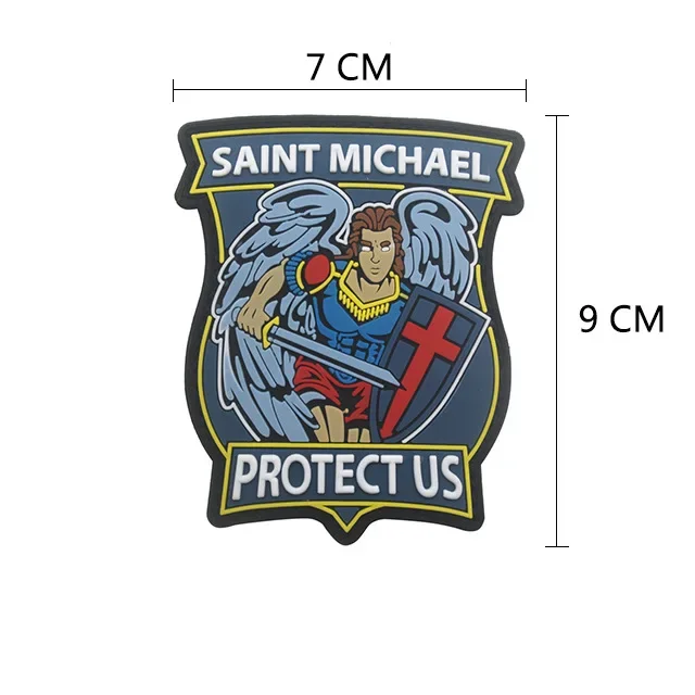 Parche de velcro de Ángel de Saint Michael, insignia de brazalete militar de PVC, emblema táctico moderno, pegatina para mochila, protege la moral de los EE. UU. - imagen 4