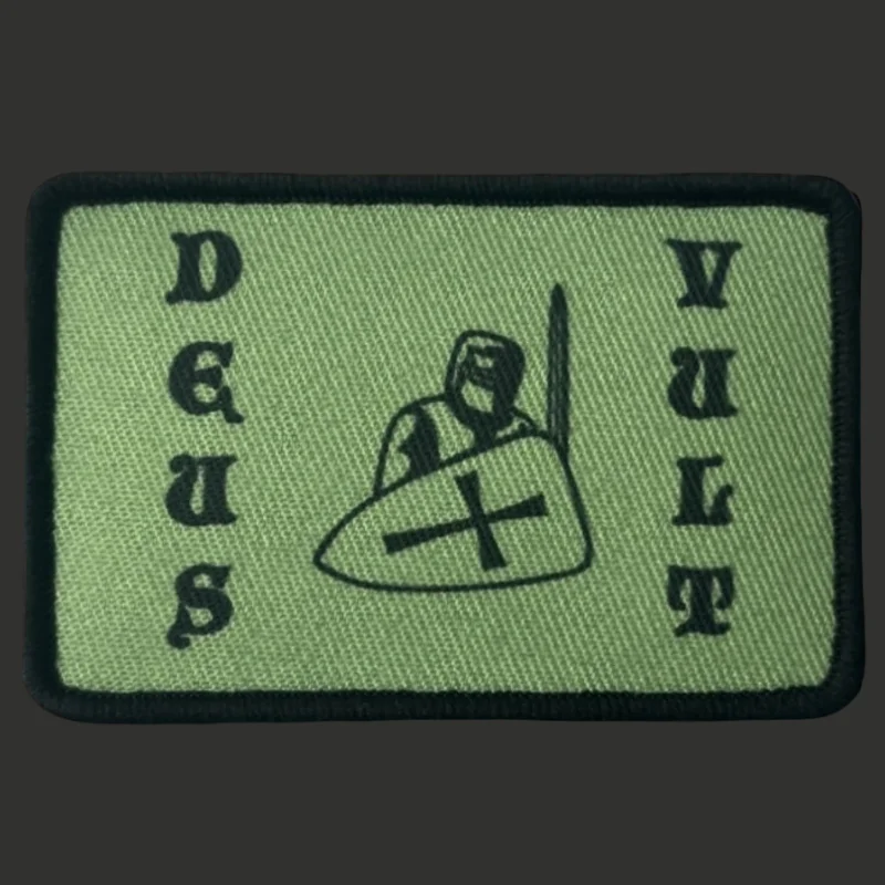 Parche Deus Vult Crusade templario, insignia de moral táctica, gancho y bucle con estampado militar, mochila, ropa, pegatina decorativa, brazalete - imagen 2