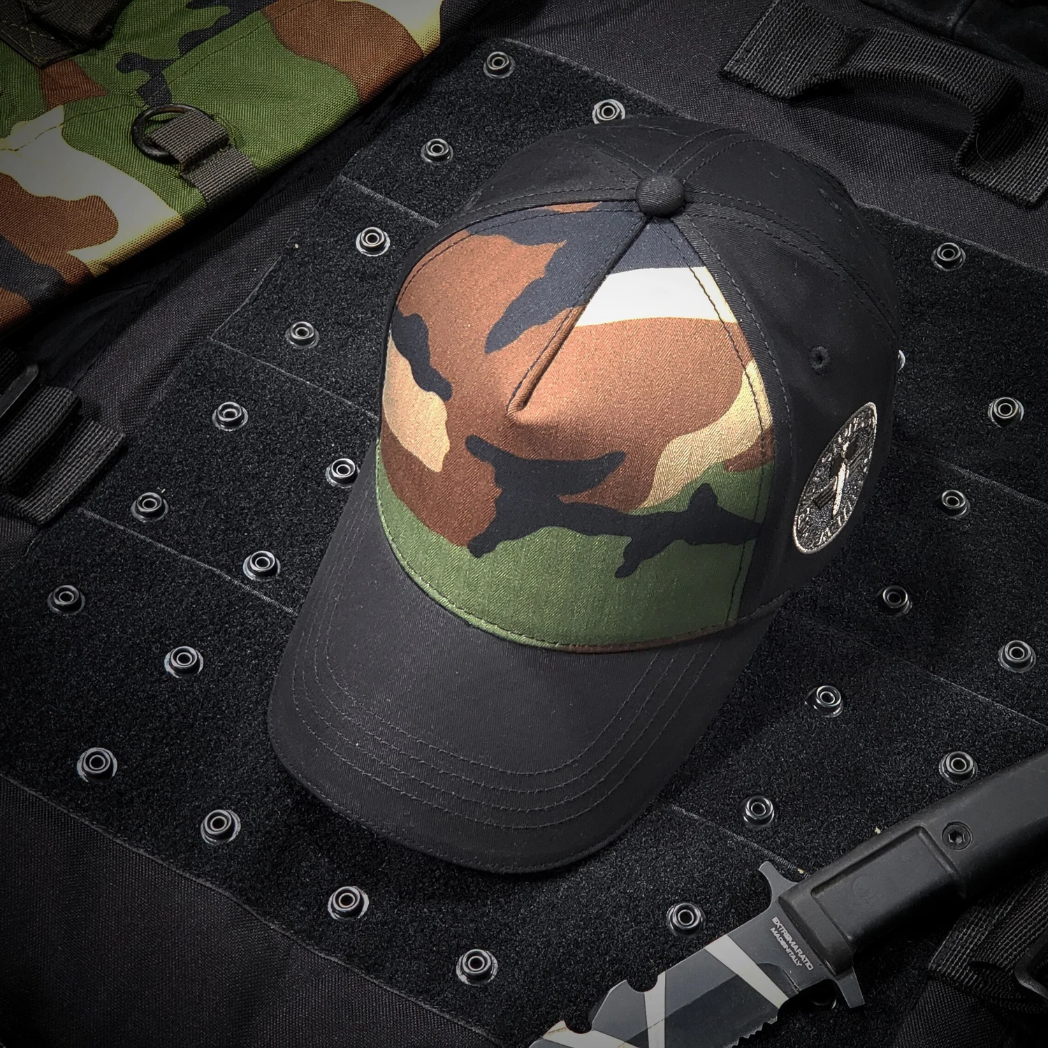 Gorra de béisbol de camuflaje, gorra de pesca Flecktarn, gorra de protección solar ajustable transpirable Unisex, gorra de caza, sombrero de pesca - imagen 4
