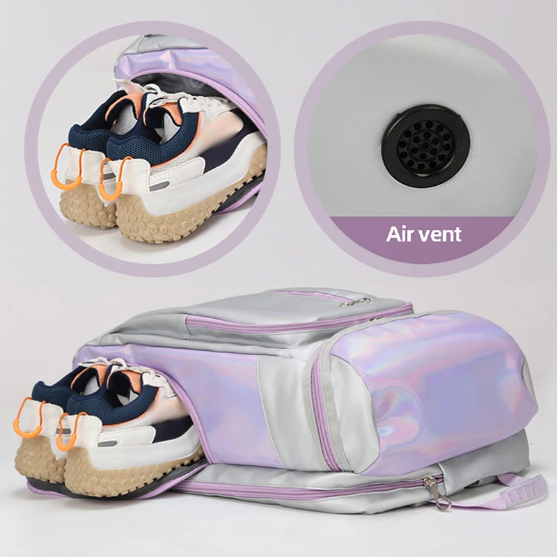 Mochila para raquetas de bádminton con bolsillo para zapatos, bolsa para deportes al aire libre, entrenamiento de Yoga, para ir al trabajo, portátil grande, mochila para viajes universitarios - imagen 5