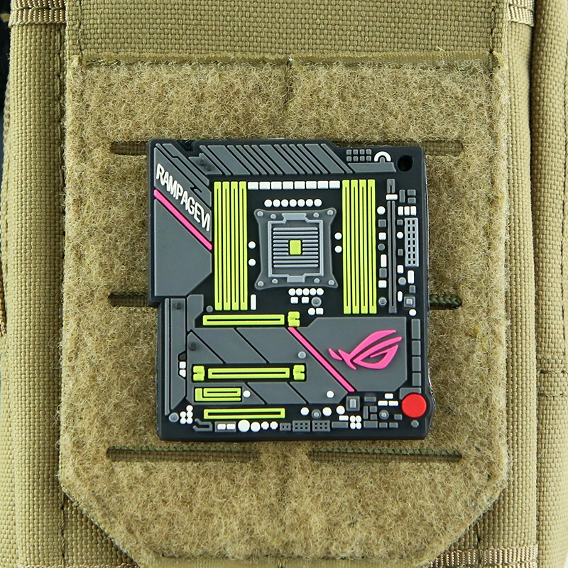Placa base PC ROG, parche de PVC, ramillete Gigabyte, insignia táctica para juegos para ropa, chaqueta, bolsa, chaleco, decoración, accesorio de Hardware para PC - imagen 4