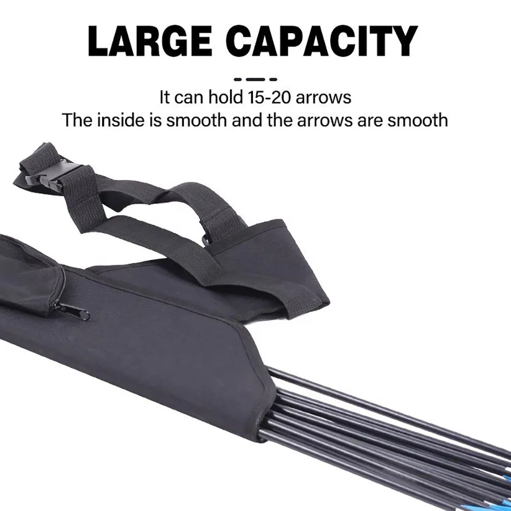Bolsa de tiro con arco de cintura cruzada de tela Oxford ajustable para caza al aire libre, bolsa de almacenamiento exterior, 50Cm, 15 a 20 flechas - imagen 4