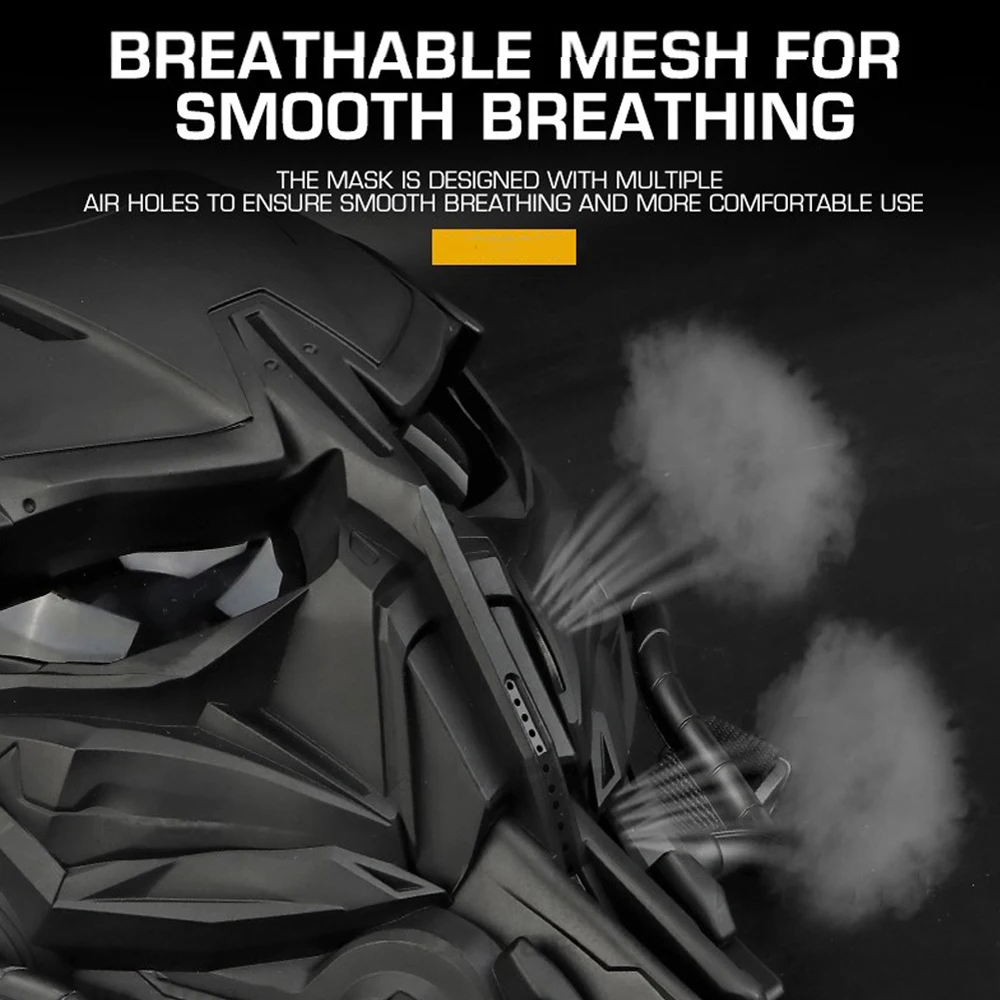 Máscara táctica Airsoft transpirable de cara completa Paintball CS juego de guerra máscaras protectoras originalidad Halloween Cosplay máscara de cascabel II - imagen 4