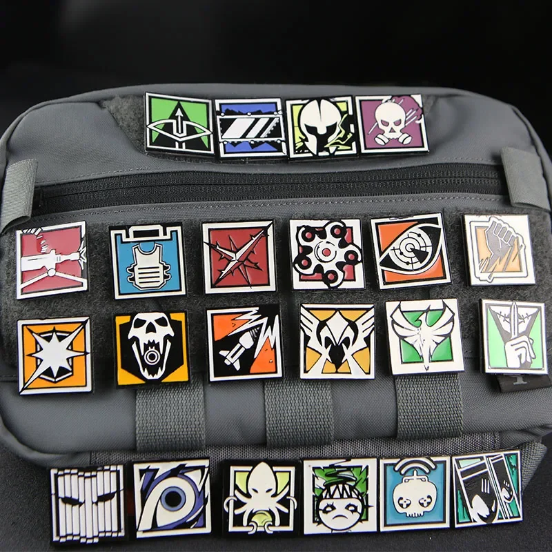 Parche de insignia de habilidades de juego Rainbow Six R6, parches de gancho y bucle, insignia de moral esmaltada de Metal, decoración para ropa y mochila - imagen 2