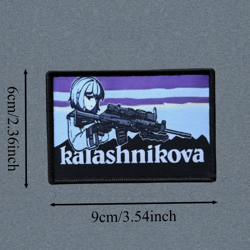 Parche estampado de Chica de Anime, chaleco táctico, gancho y bucle, sombrero, insignia de moral, mochila, pegatinas decorativas, parches para brazalete para ropa - imagen 3