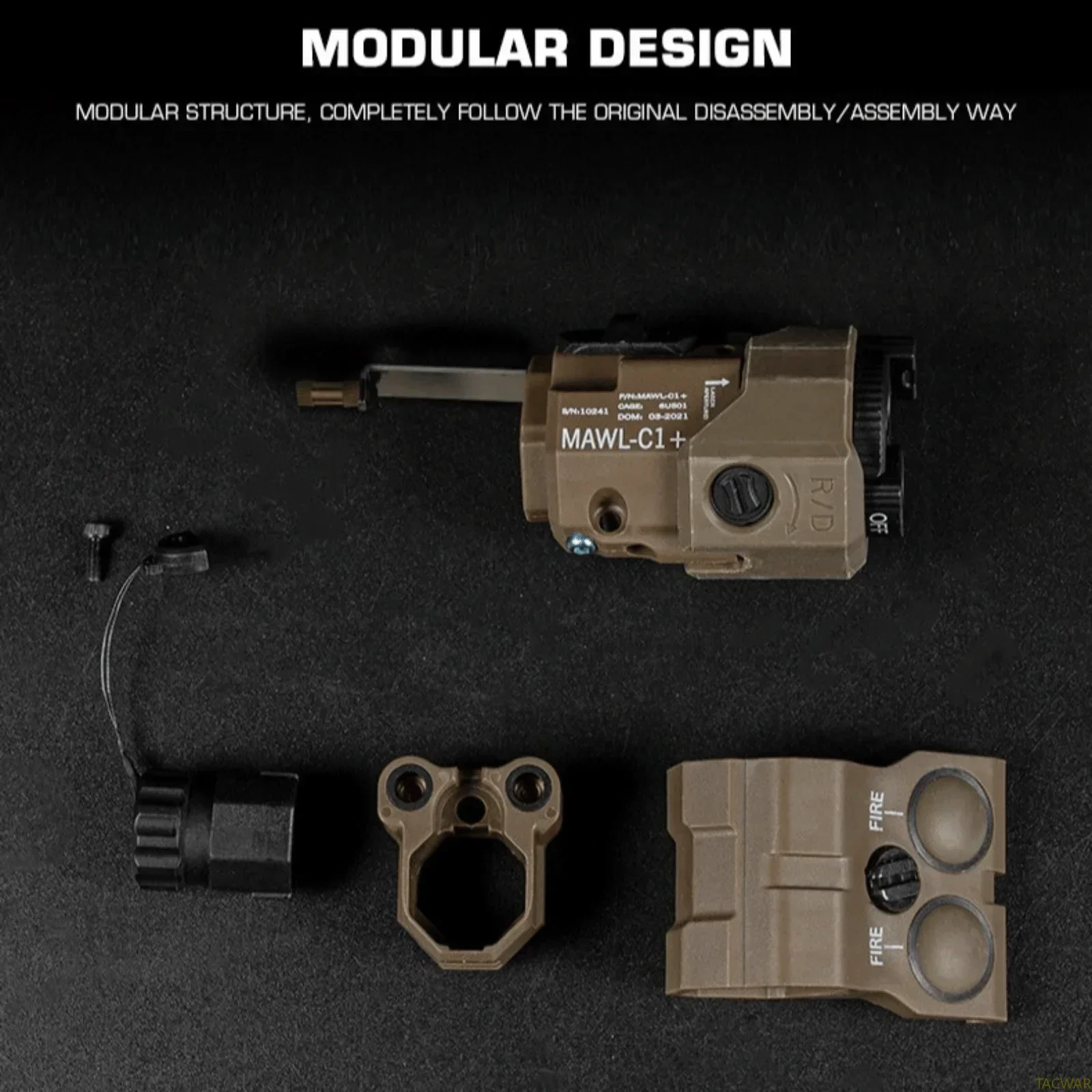 Caja de batería estilo MAWLC1 para CR123/AAA/AA, dispositivo de puntería simulada, caja almacenada impermeable para Airsoft Cosplay al aire libre - imagen 4
