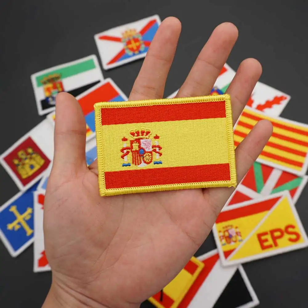 Parches bordados con bandera de España, insignia militar Andalucía Sevilla con respaldo de gancho y bucle para ropa, accesorios para sombreros - imagen 3