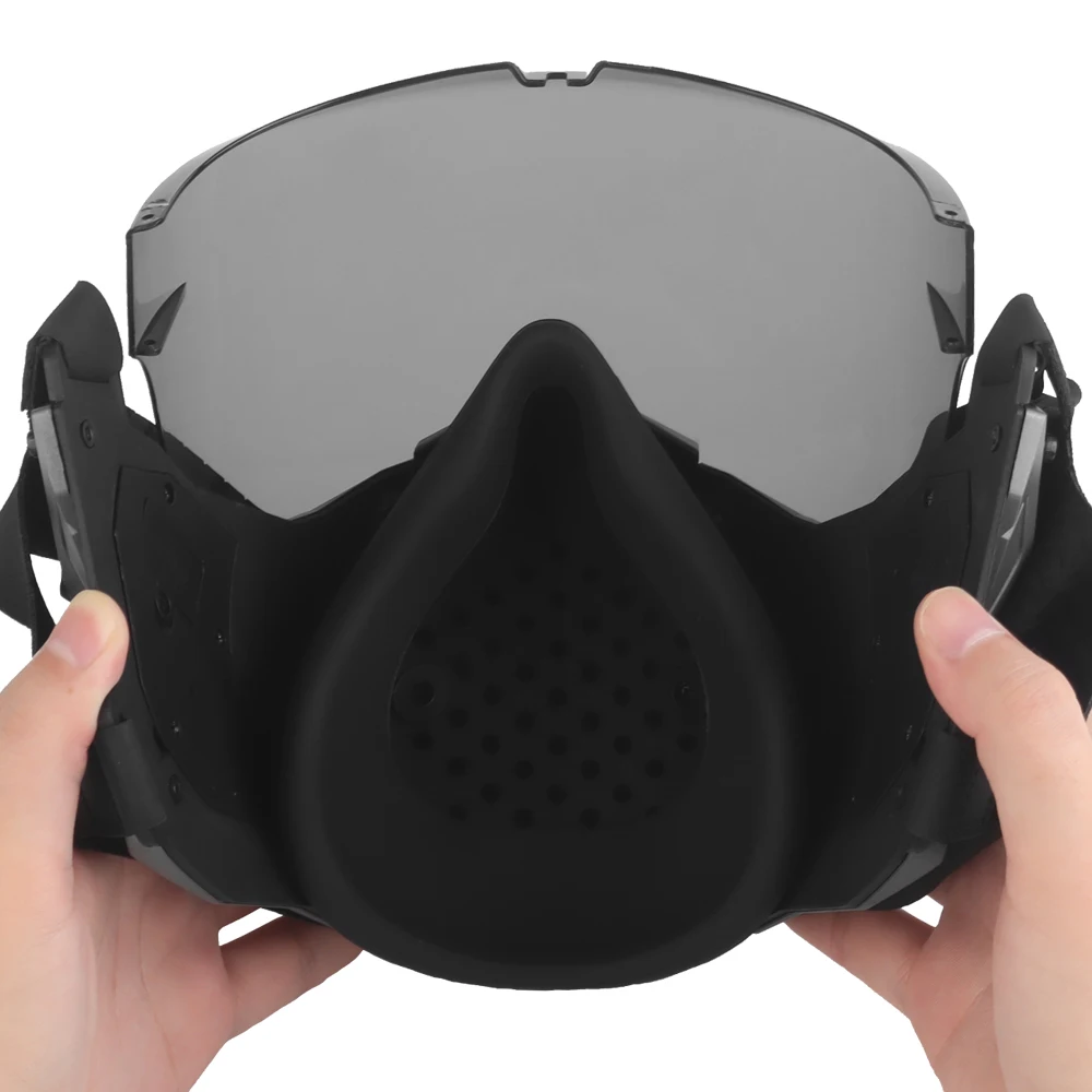 Máscara de noche táctica, accesorio de Cosplay para exteriores, estilo Punk Cybermask, cara completa, transpirable, máscara protectora para fiesta de Halloween - imagen 5