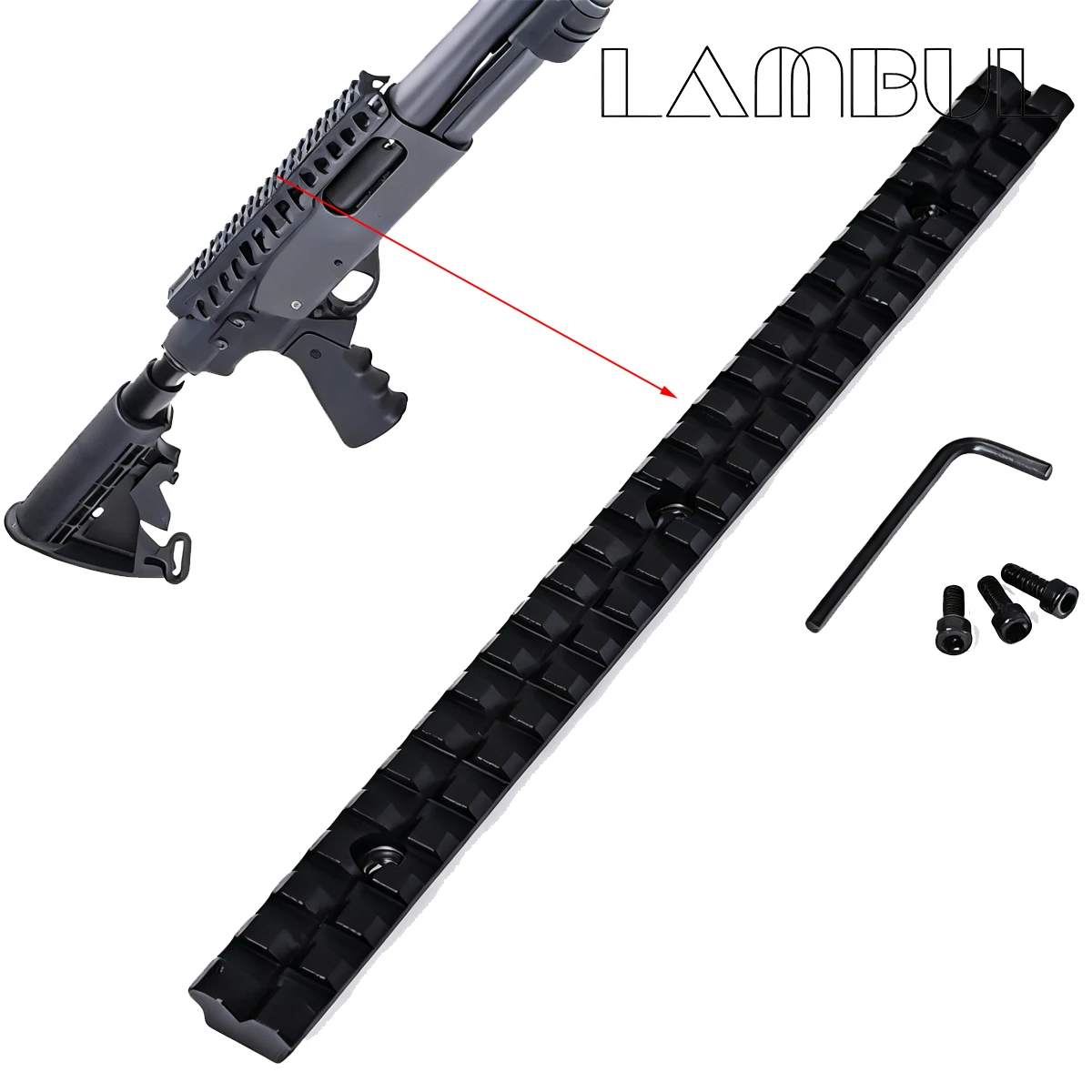 Base táctica de montaje en riel Picatinny de 10 pulgadas, 257mm de largo, 25 ranuras, 20mm, para mira telescópica, adaptador de Base de Metal - imagen 3